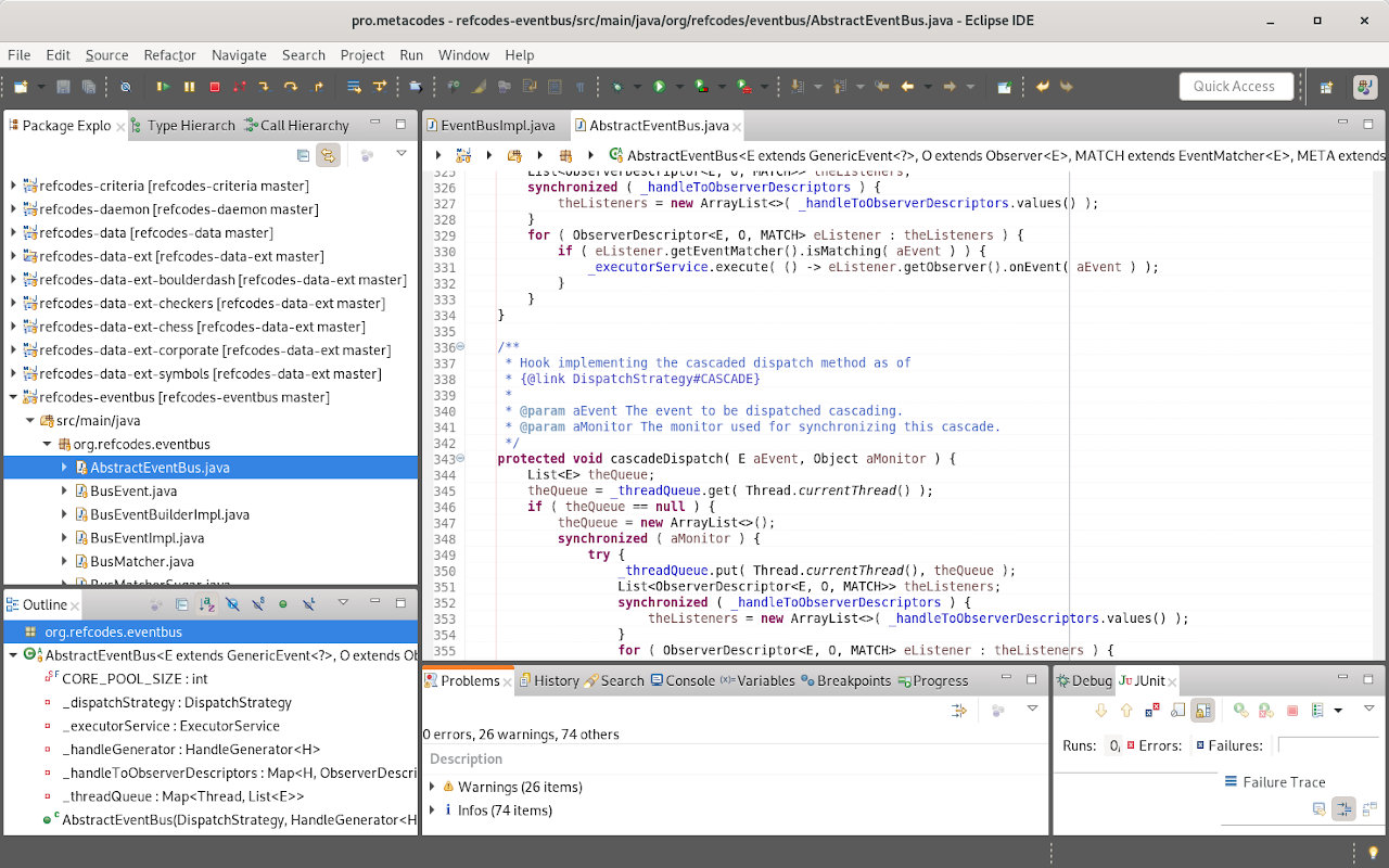 Code processing with *Eclipse* IDE